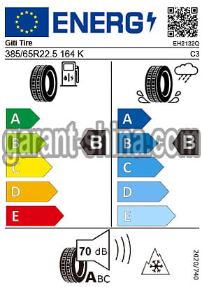 Giti GSR237 Evo (рулевая) 385/65 R22.5 164K(160L) 20PR - Фото Евпропейские характеристики